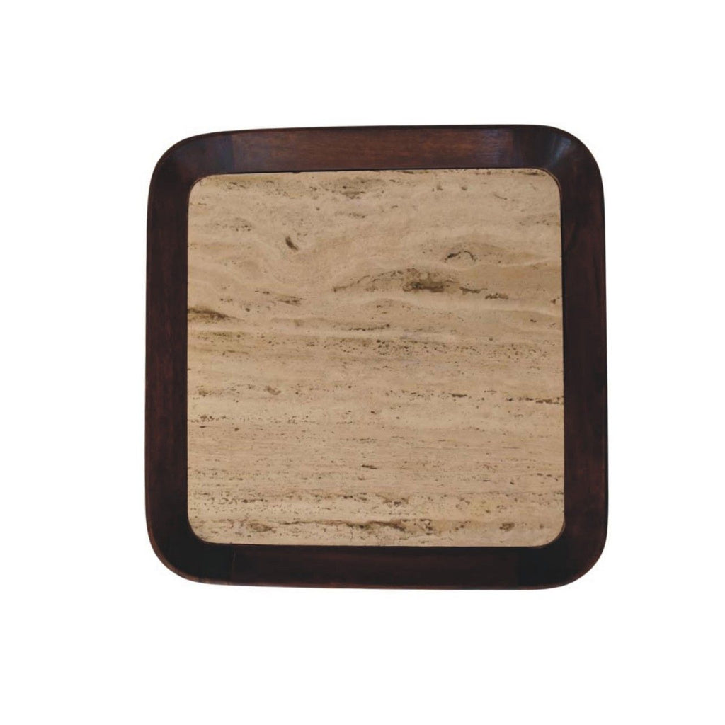 Travertine Top Tray Coffee Table