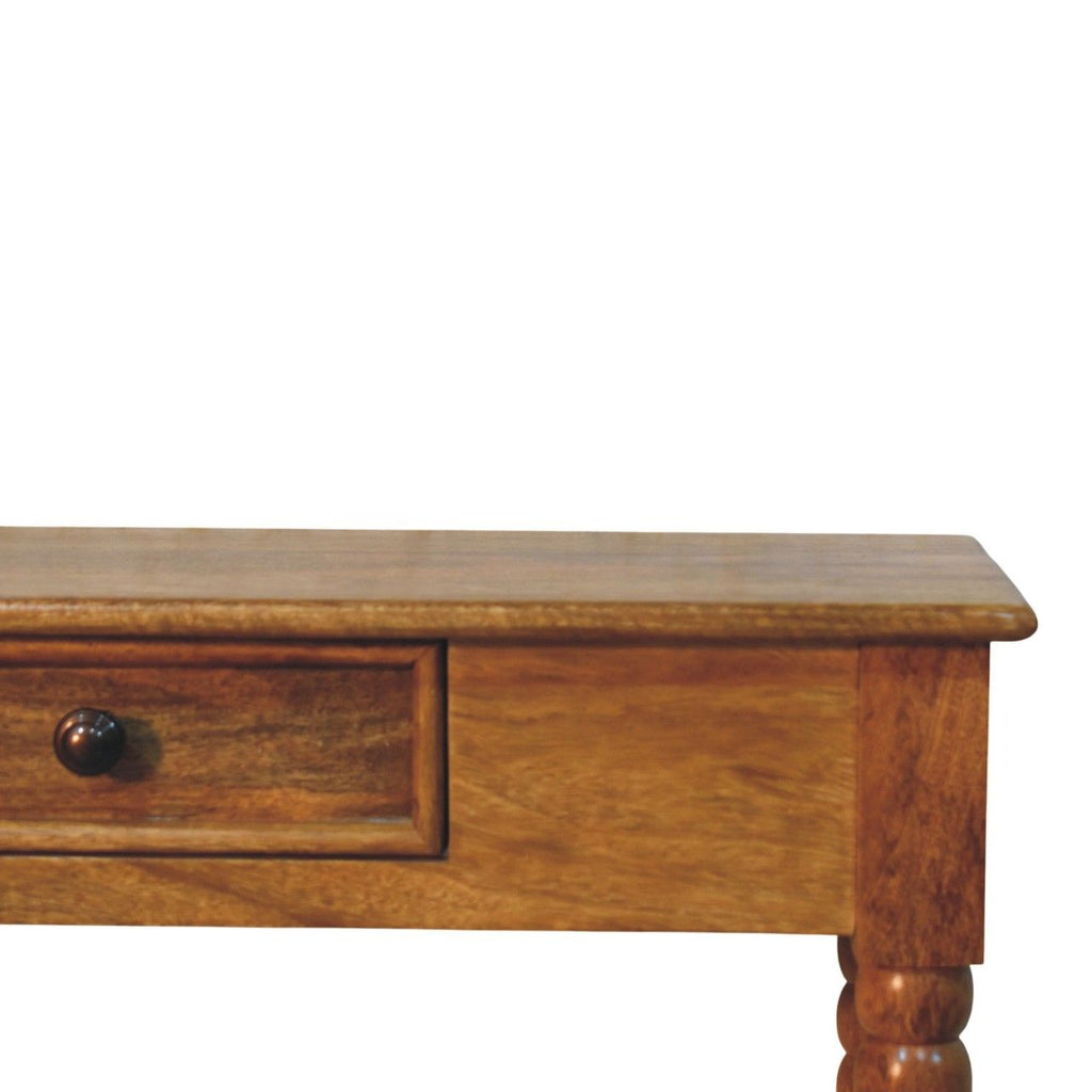 Amber Oak Spindle Console Table