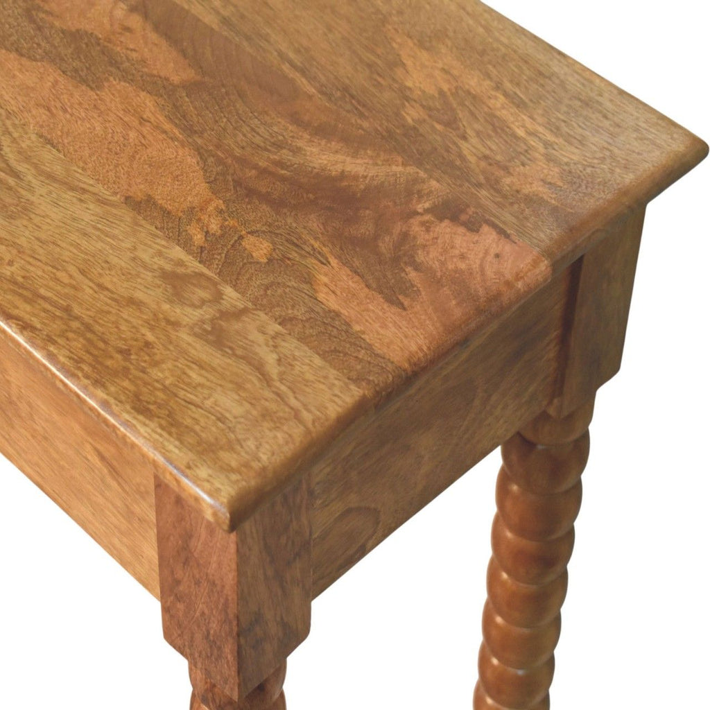 Amber Oak Spindle Console Table