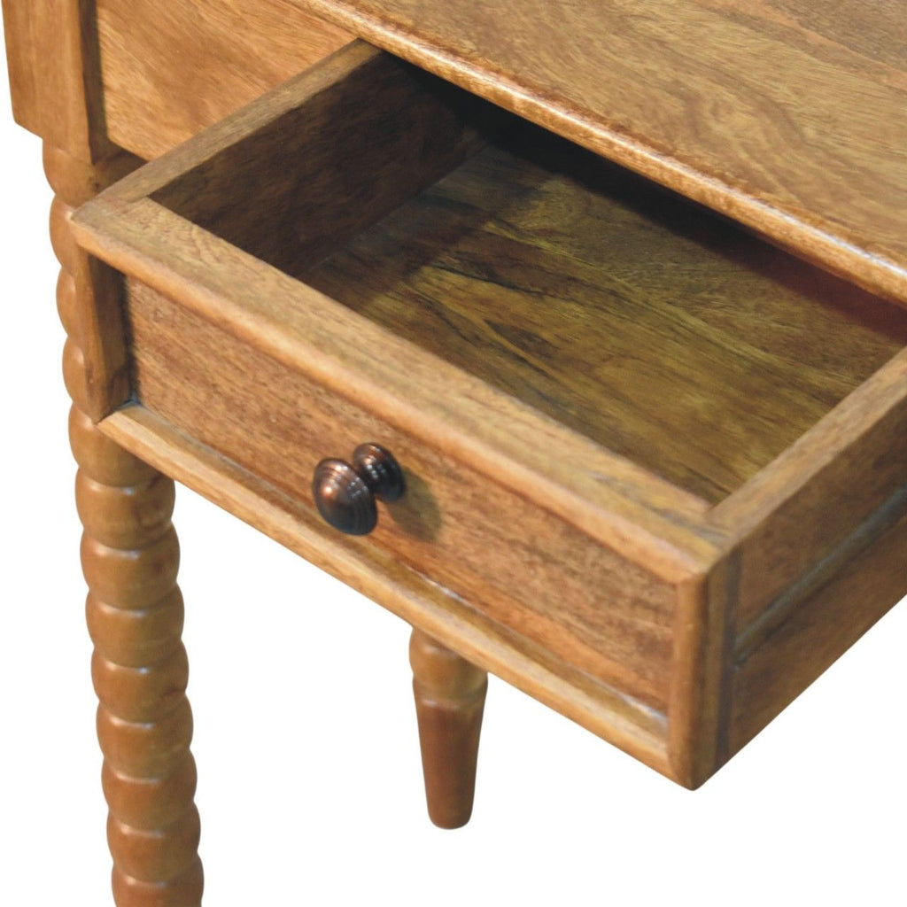 Amber Oak Spindle Console Table
