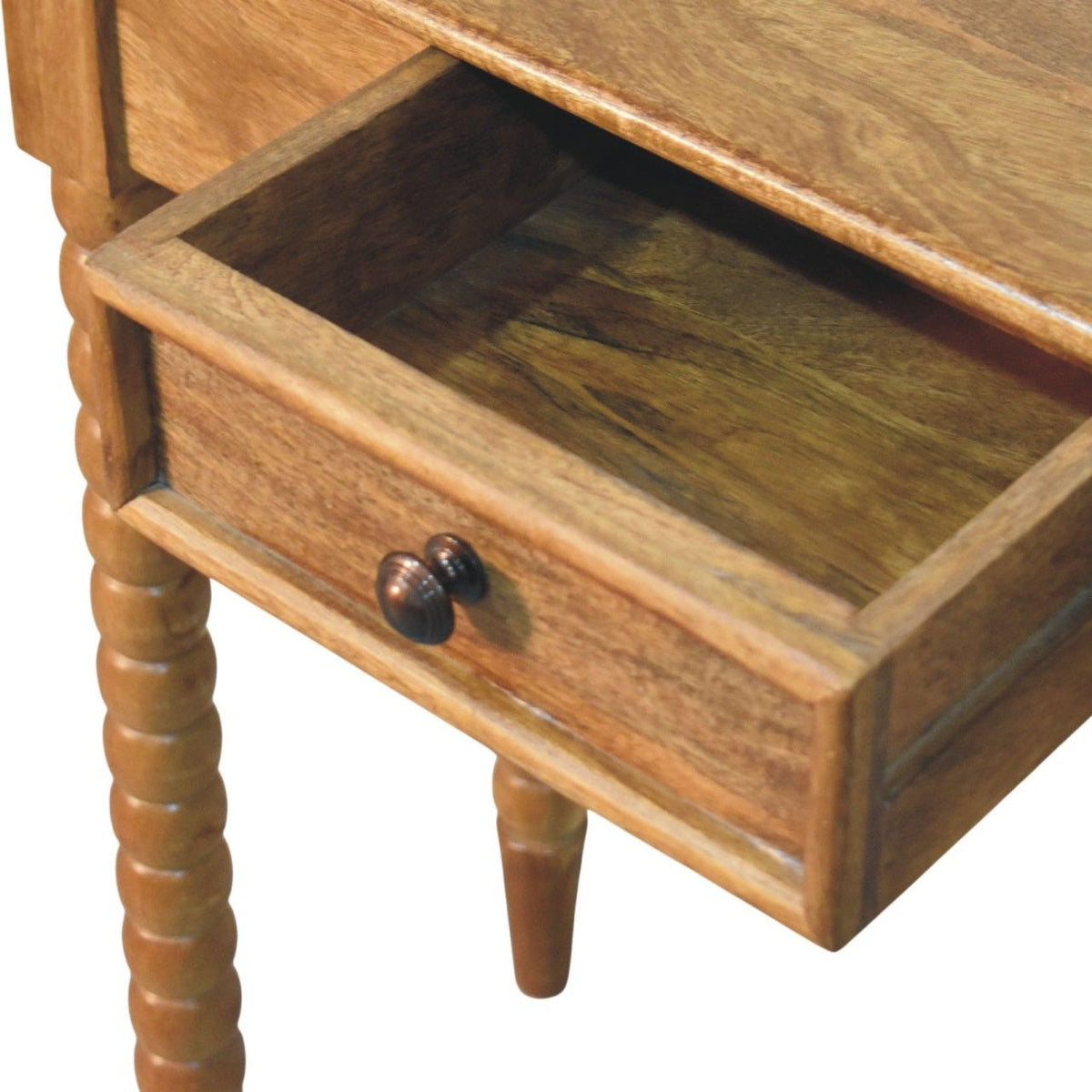 Amber Oak Spindle Console Table