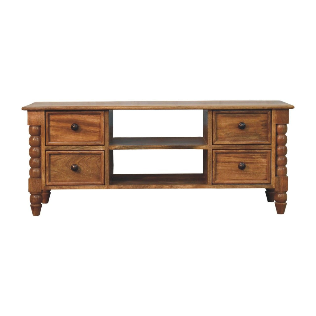 Amber Oak Spindle Media Unit