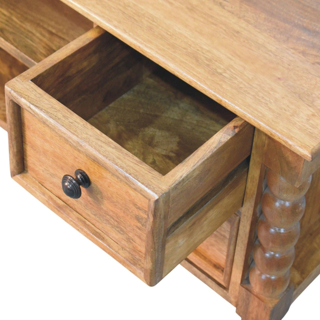 Amber Oak Spindle Media Unit