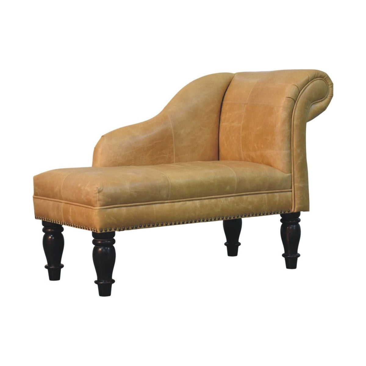 Tan Leather Heritage Chaise