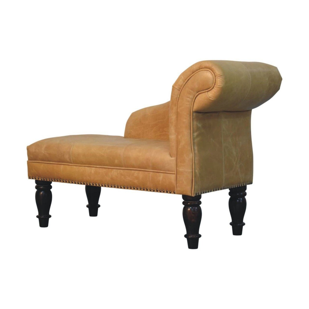Tan Leather Heritage Chaise