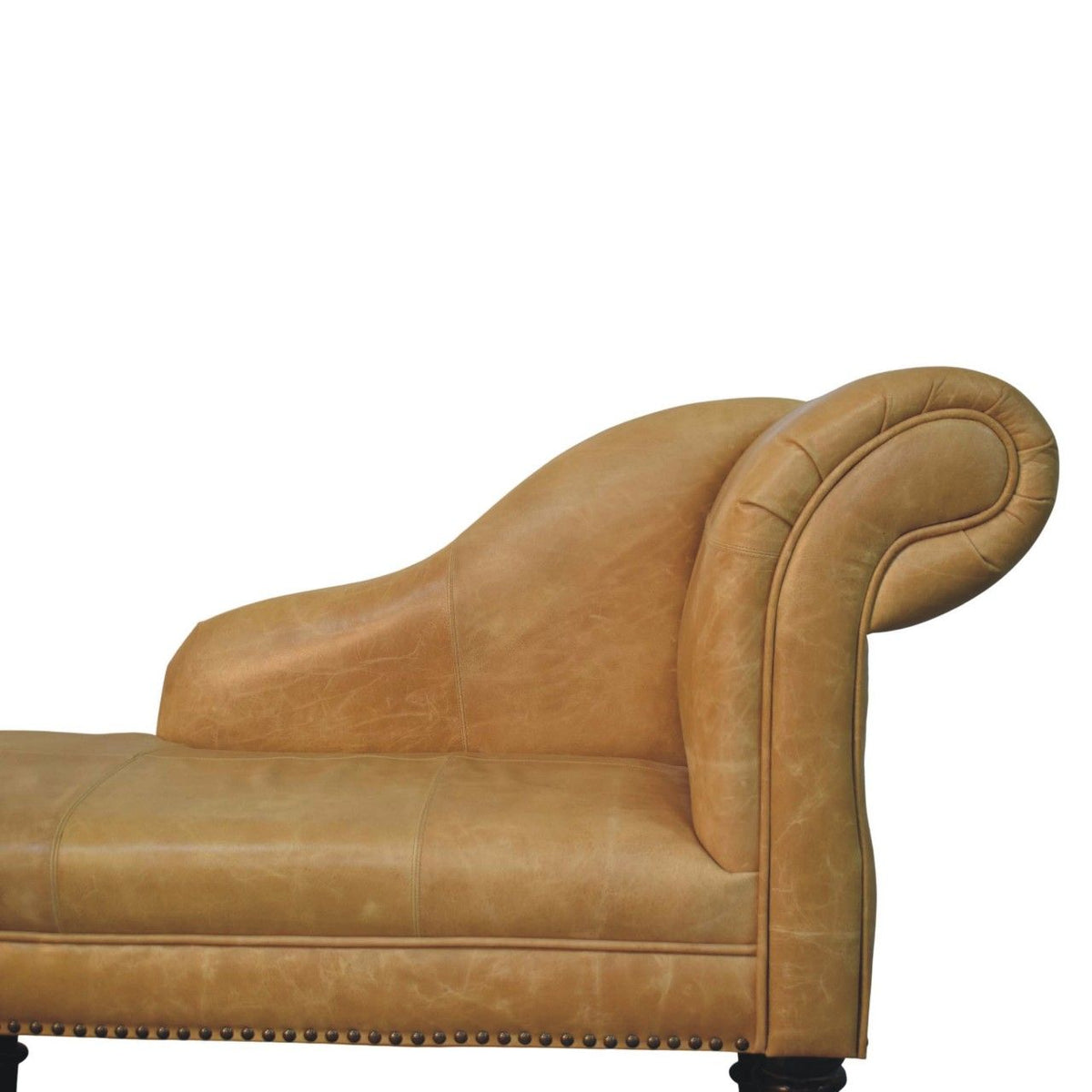 Tan Leather Heritage Chaise