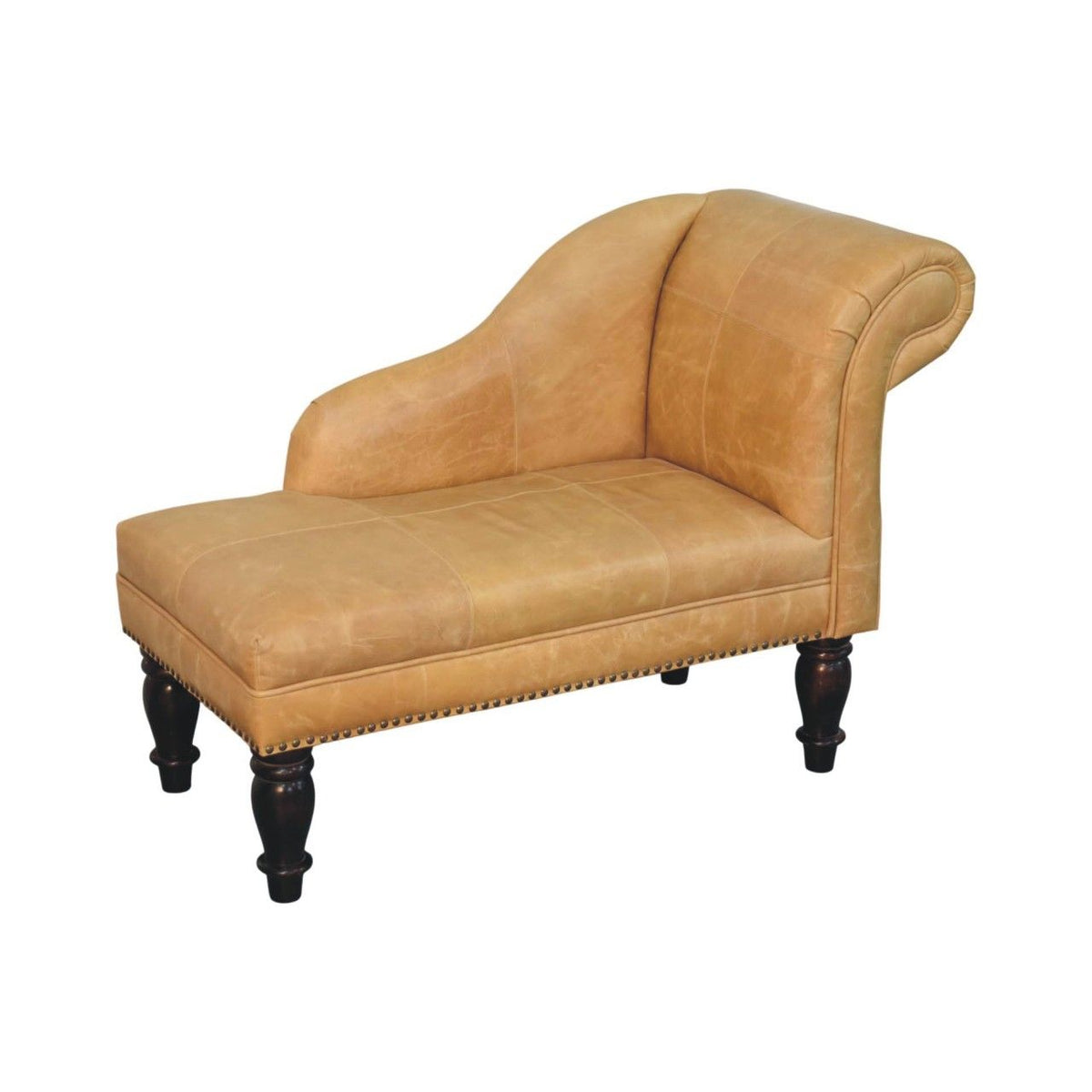Tan Leather Heritage Chaise