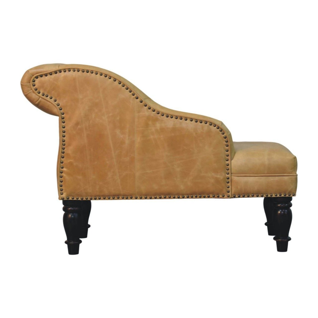 Tan Leather Heritage Chaise