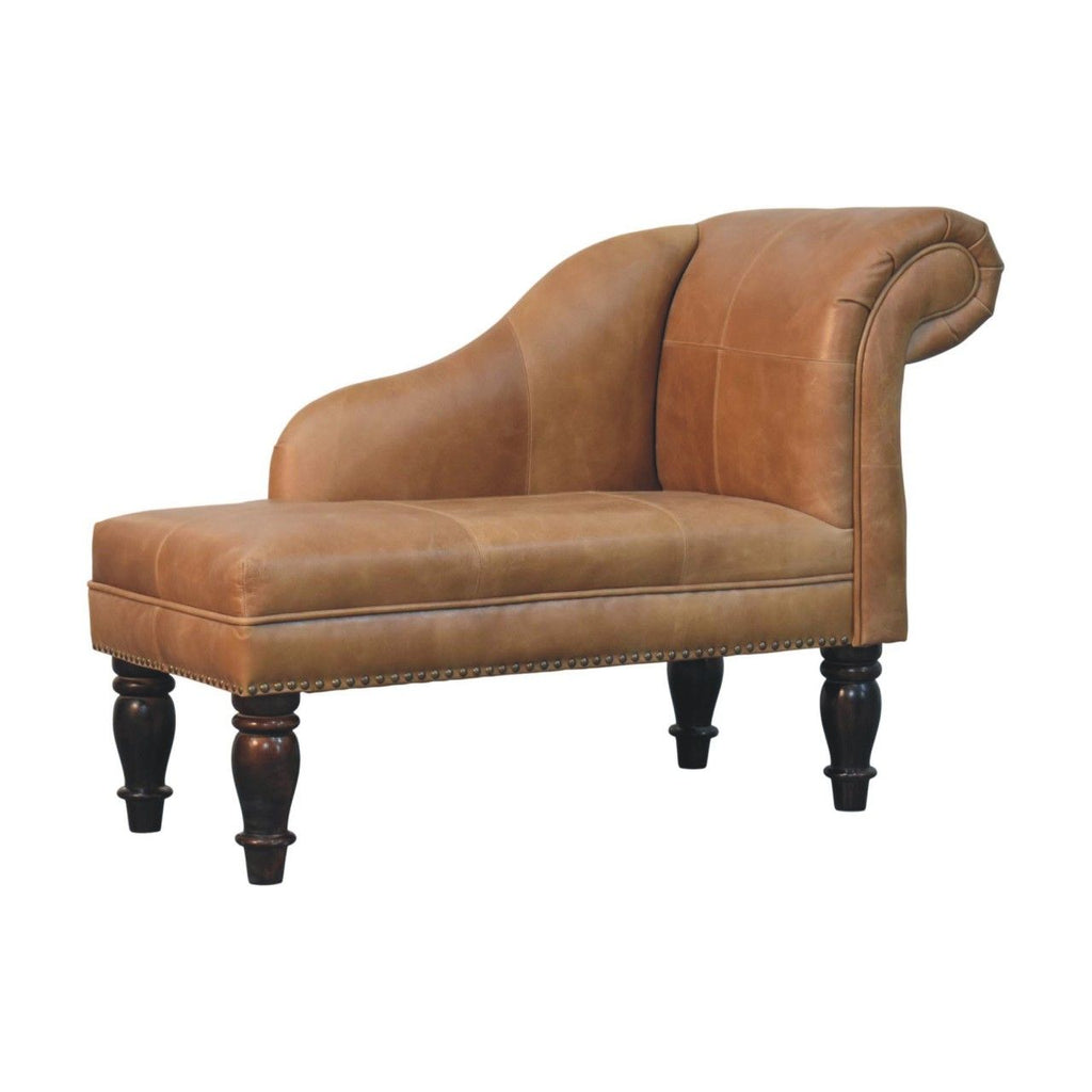 Brown Leather Heritage Chaise