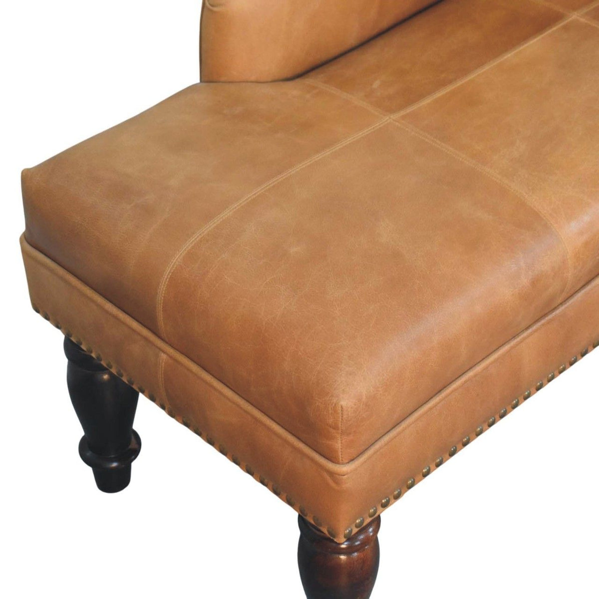 Brown Leather Heritage Chaise