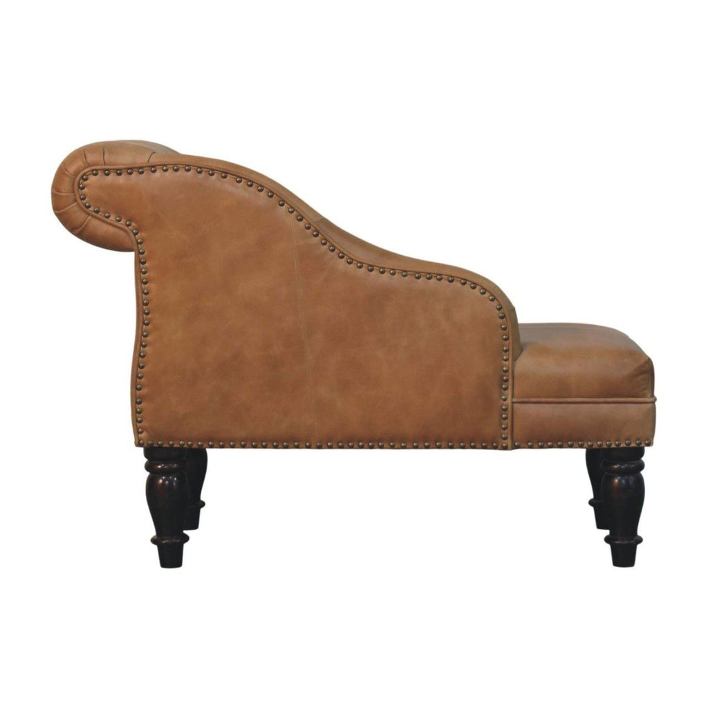 Brown Leather Heritage Chaise