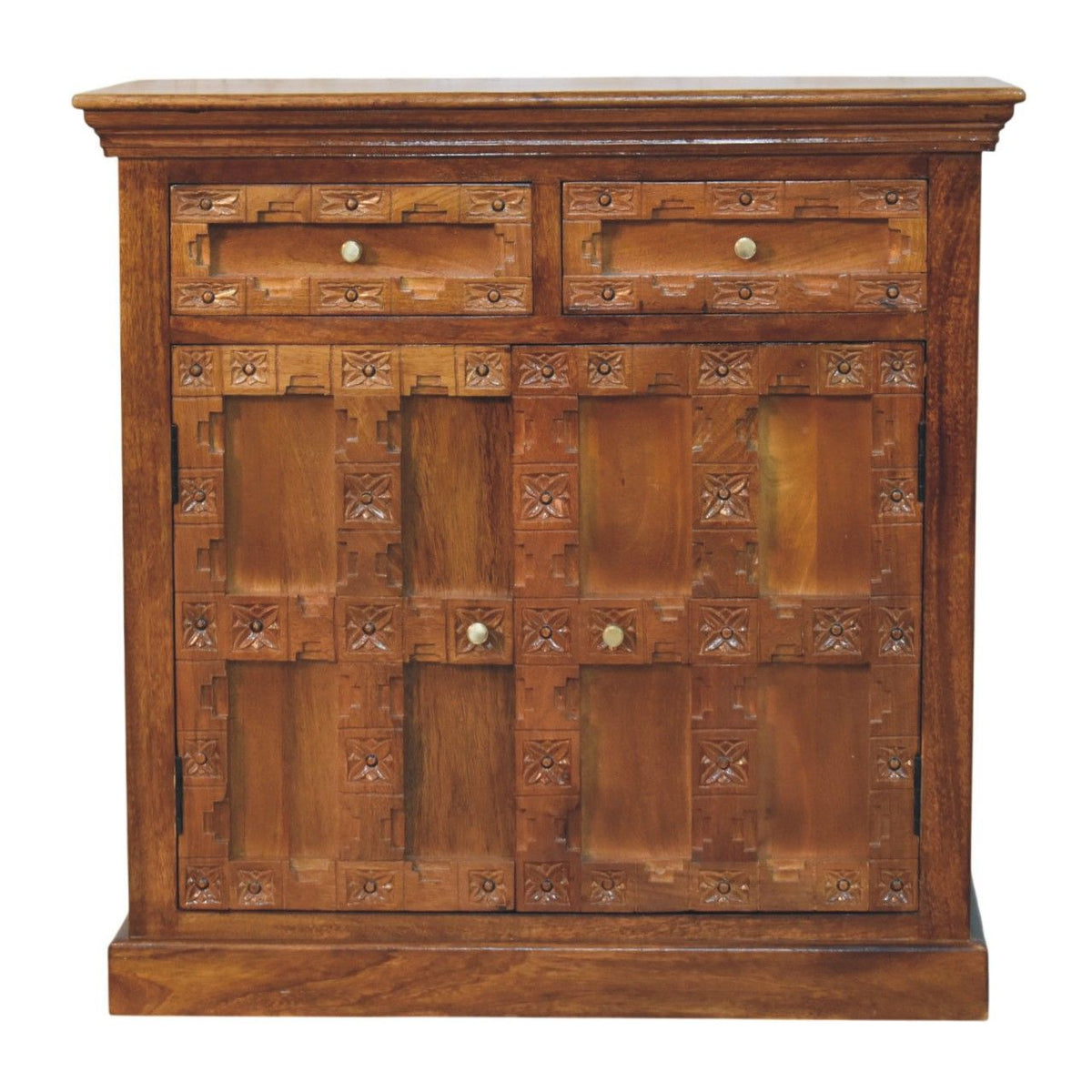 Amber Oak Heritage Carved Cabinet