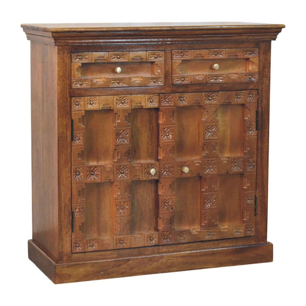 Amber Oak Heritage Carved Cabinet