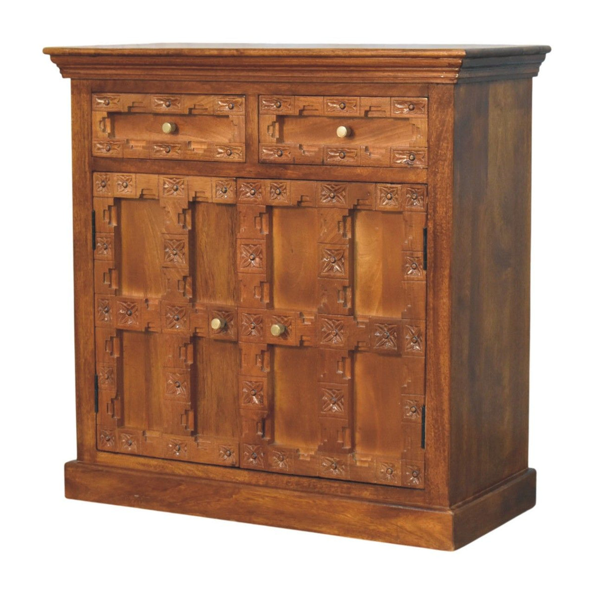 Amber Oak Heritage Carved Cabinet