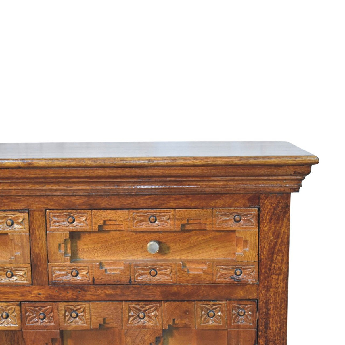 Amber Oak Heritage Carved Cabinet