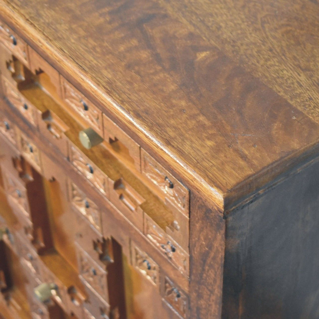 Amber Oak Heritage Carved Cabinet