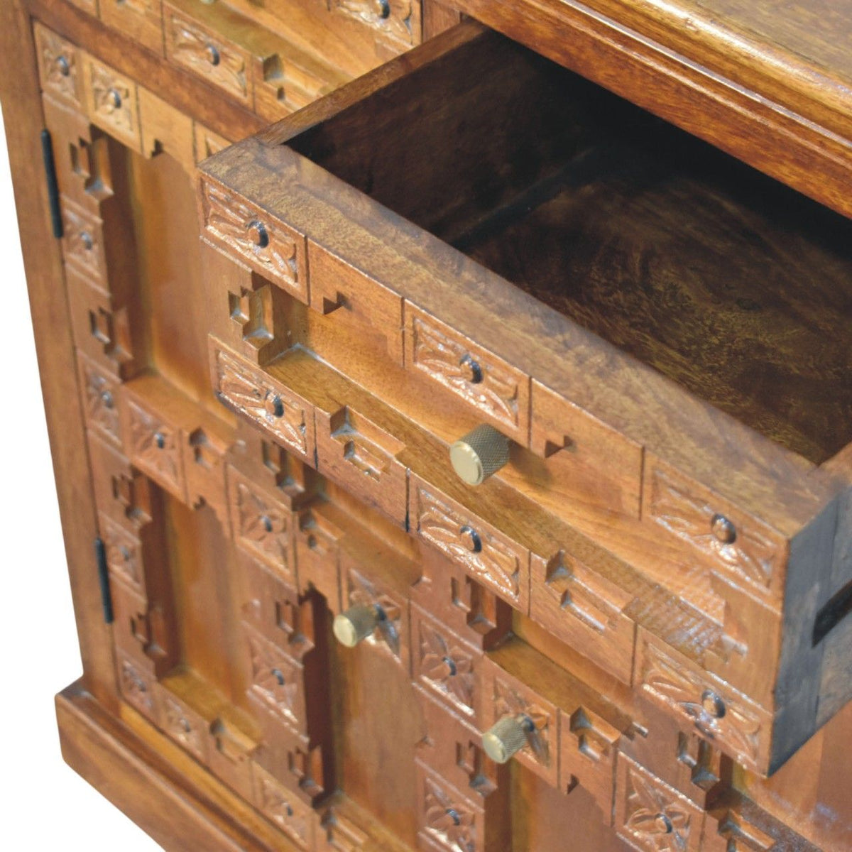 Amber Oak Heritage Carved Cabinet