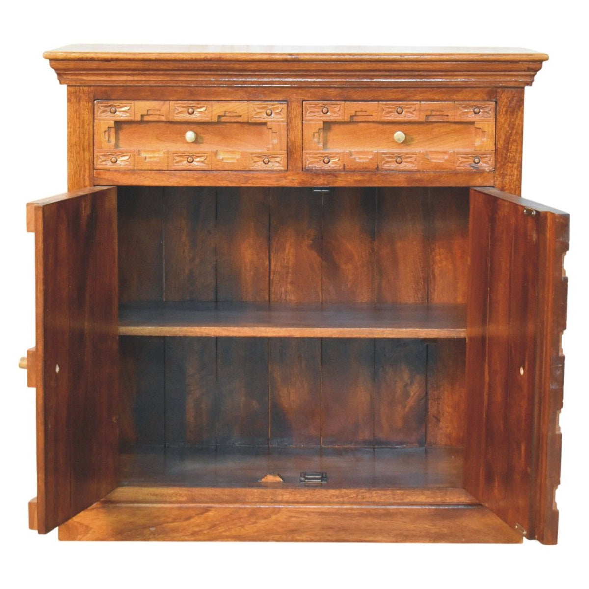 Amber Oak Heritage Carved Cabinet