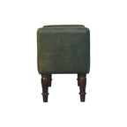Walnut Green Leather Bedroom Bench