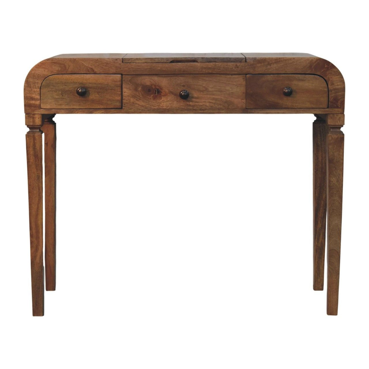 Golden Teak Curved Dressing Table