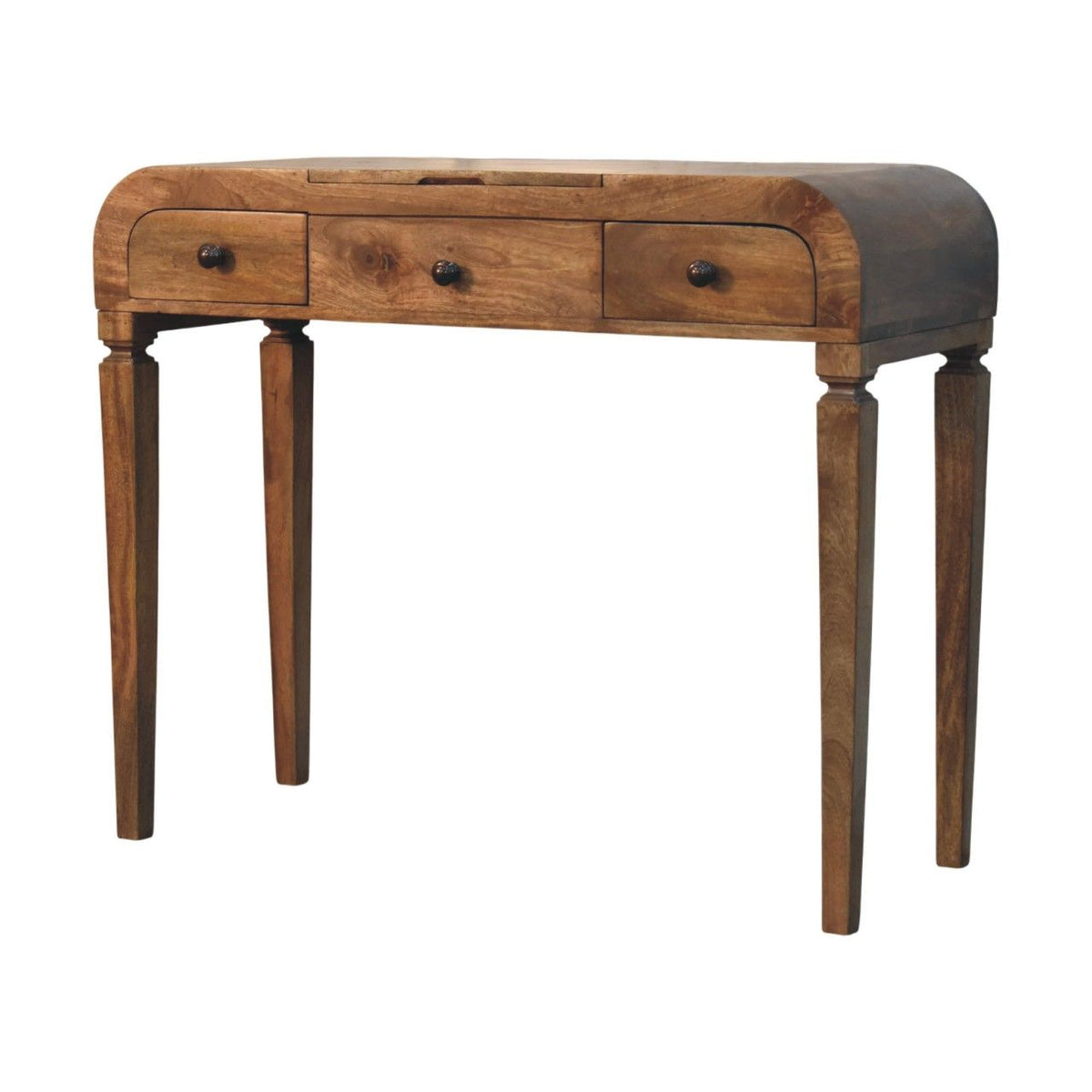 Golden Teak Curved Dressing Table