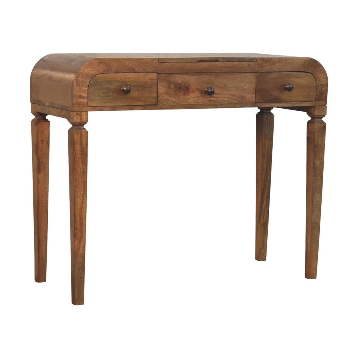 Golden Teak Curved Dressing Table