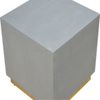 Cement Footstool with Gold Base