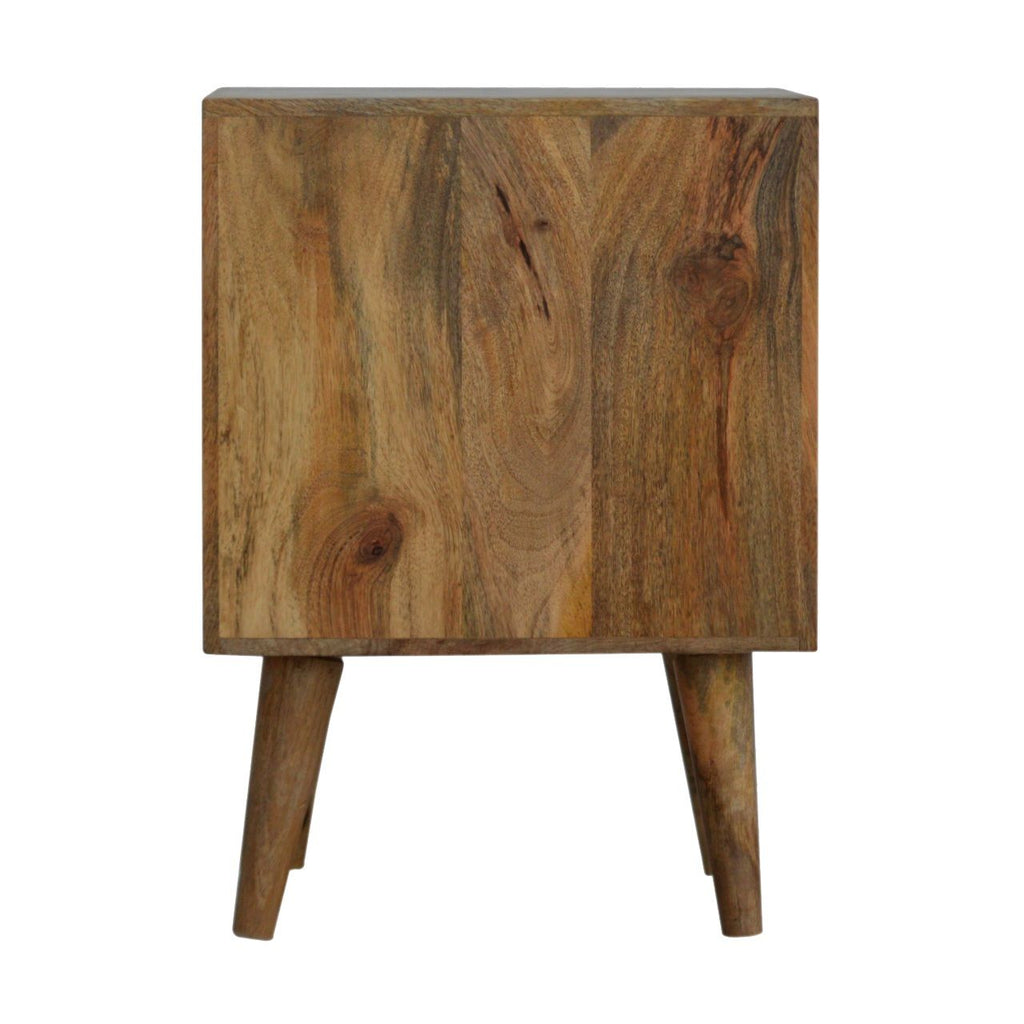 Cube Carved 2 Drawer Bedside