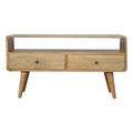 Curved Oak-Tone Media Unit