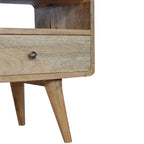 Curved Oak-Tone Media Unit
