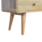 Curved Oak-Tone Media Unit