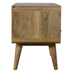 Curved Oak-Tone Media Unit