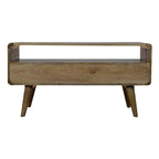 Curved Oak-Tone Media Unit