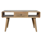 Curved Oak-Tone Coffee Table