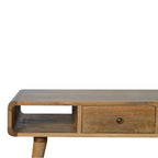 Curved Oak-Tone Coffee Table