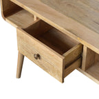 Curved Oak-Tone Coffee Table