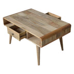 Curved Oak-Tone Coffee Table