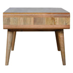 Curved Oak-Tone Coffee Table
