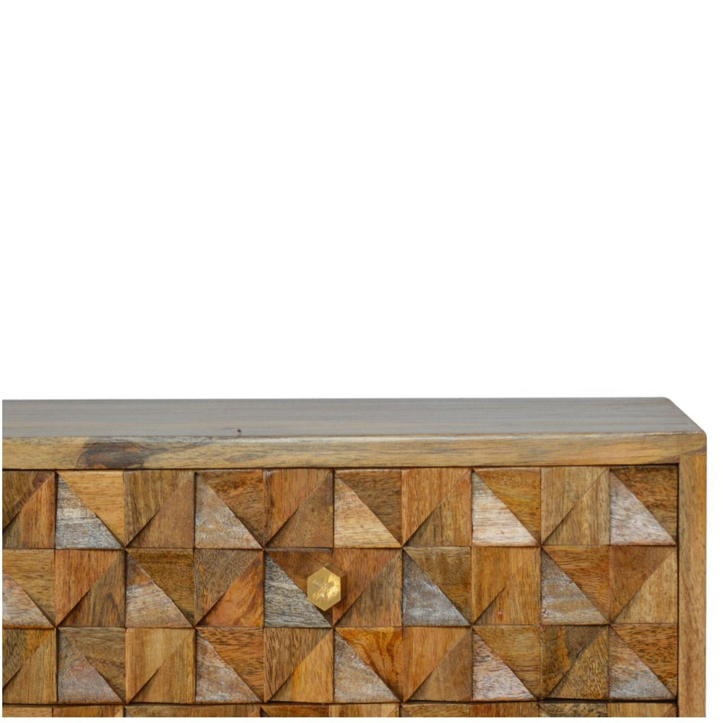 Diamond Carved Oak-ish Media Unit