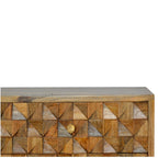 Diamond Carved Oak-Tone Media Unit