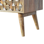 Diamond Carved Oak-Tone Media Unit