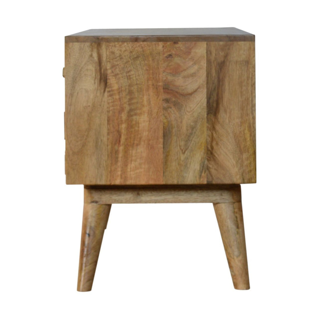 Diamond Carved Oak-ish Media Unit