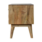 Diamond Carved Oak-Tone Media Unit