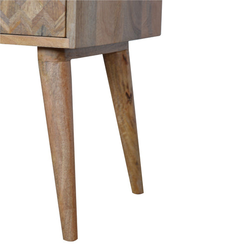 Assorted Oak-Tone Open Slot Bedside Table