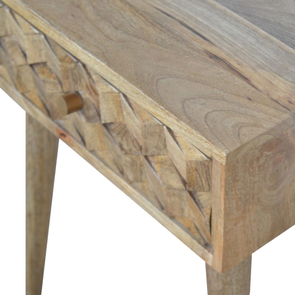 Cube Carved 1 Drawer Bedside