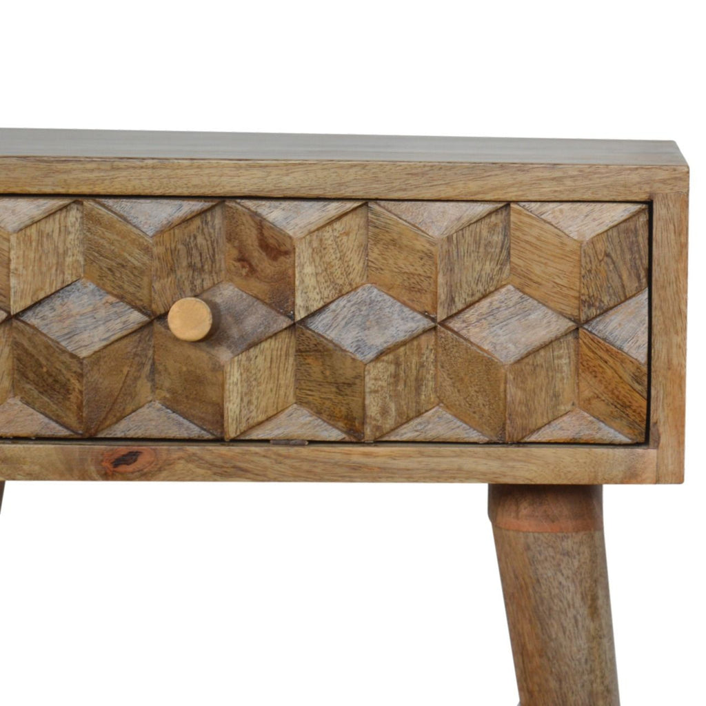 Cube Carved 1 Drawer Bedside