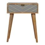 Sleek Cement Brass Inlay Bedside