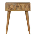 Pineapple Carved Oak-Tone Bedside