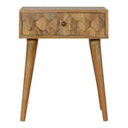 Pineapple Carved Oak-Tone Bedside
