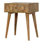Pineapple Carved Oak-Tone Bedside